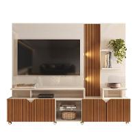 Estante Home Para Tv Até 55 Polegadas Impressão Ripada Cross Lukaliam Off White-tauari - 9