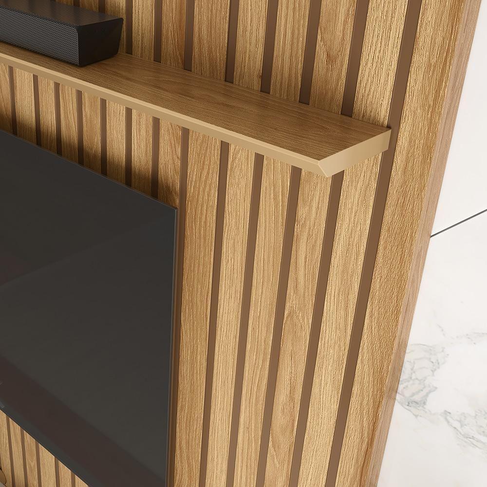 Painel Oslo Frisado - Mdf 1 Porta E 1 Gaveta Freijó-off White - Lukaliam Móveis - 3