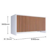 Armário Suspenso Delta - 1 Porta Com Cabideiro Em Mdp Branco - J3 Móveis Branco-ripado - 2