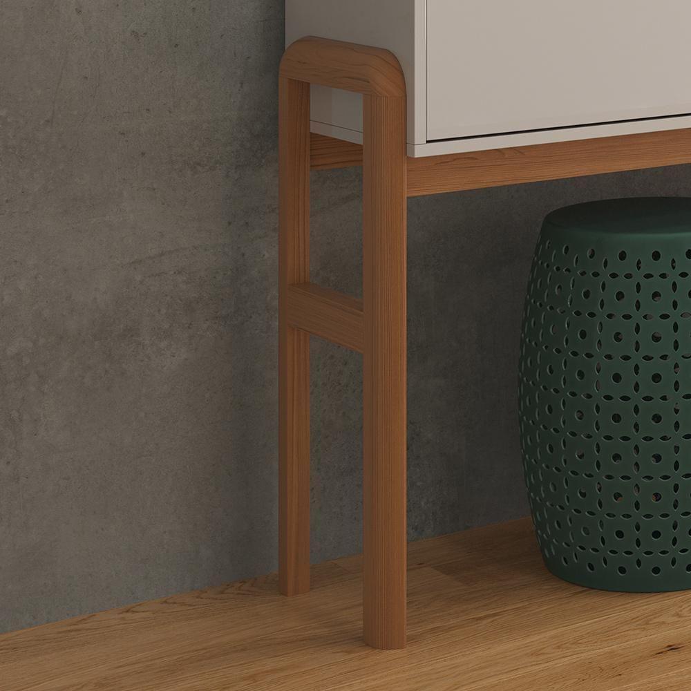 Aparador Para Sala Elegance 2 Gavetas E Pés Madeira Maciça Off White New-jequitiba Off White New-jequitiba - 5