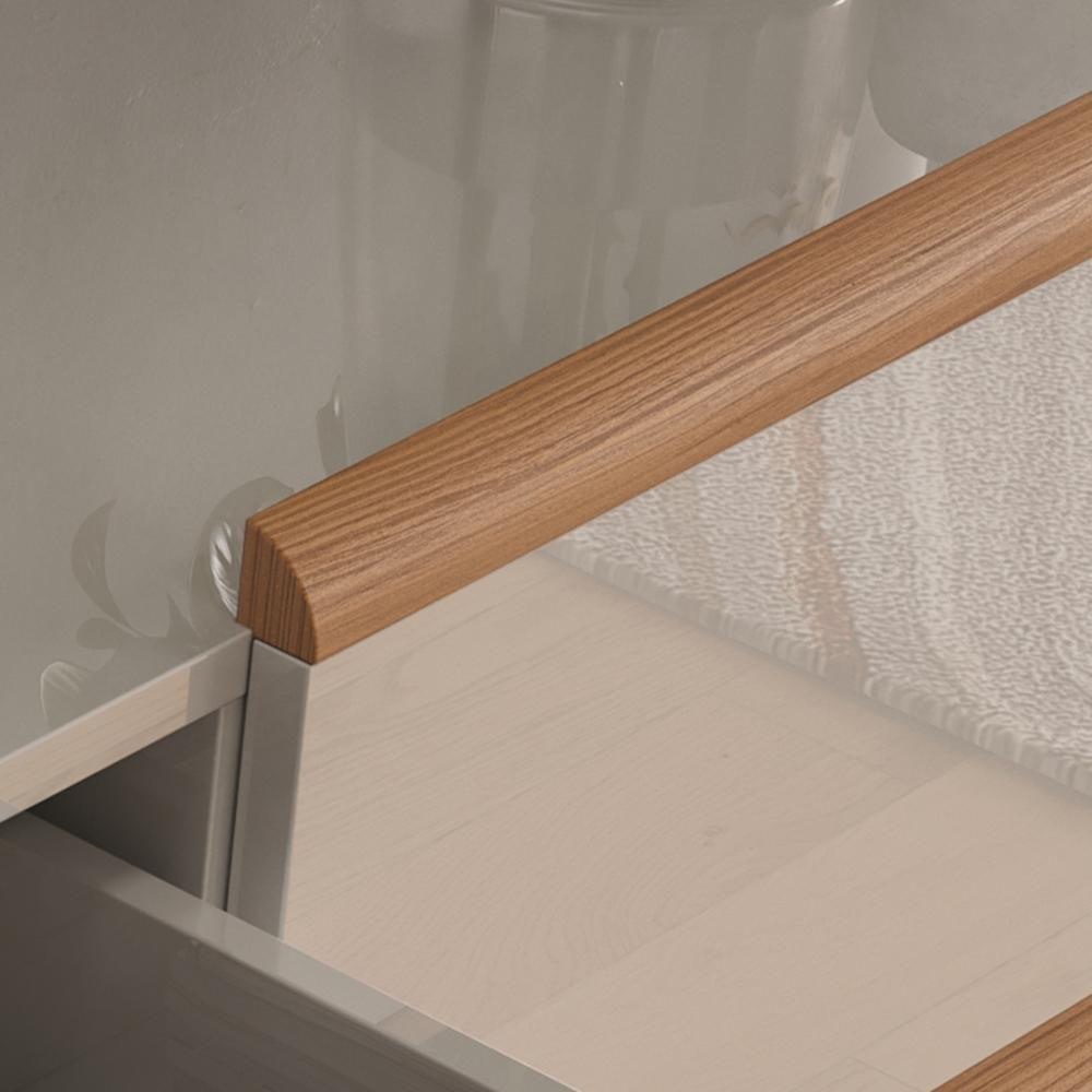 Aparador Para Sala Elegance 2 Gavetas E Pés Madeira Maciça Off White New-jequitiba Off White New-jequitiba - 6