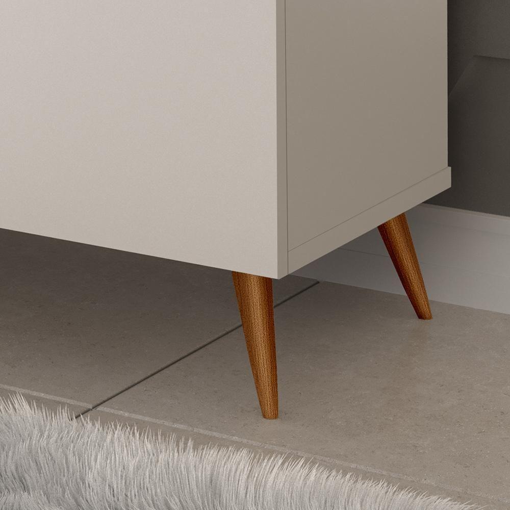 Aparador Buffet Encanto 3 Portas Retro Com Pés De Madeira Off White - Freijó - 4