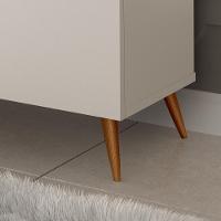 Aparador Buffet Encanto 3 Portas Retro Com Pés De Madeira Off White - Freijó - 4