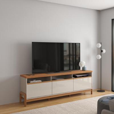 Rack Para Tv Até 70 Polegadas 1 Porta E 2 Gavetas Elegance 1,83m Lukaliam Móveis Off White-jequitiba Off White-jequitiba