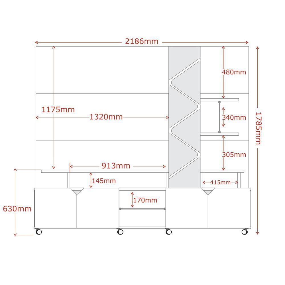 Home Para Tv Até 55 Led Ripado 3d 2,10m Off White Madeirado Off White Perolizado-tauari Ripado Off White Perolizado-tauari Ripado - 5