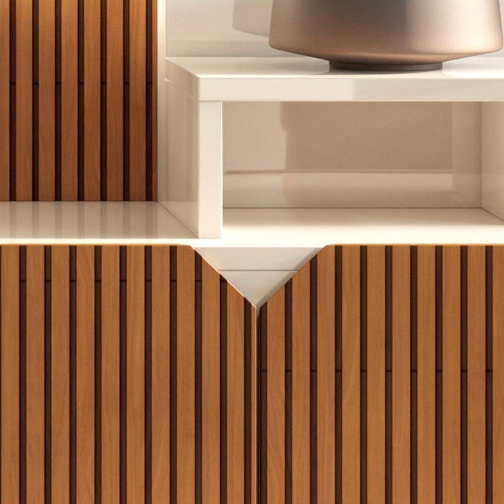 Home Para Tv Até 55 Led Ripado 3d 2,10m Off White Madeirado Off White Perolizado-tauari Ripado Off White Perolizado-tauari Ripado - 7