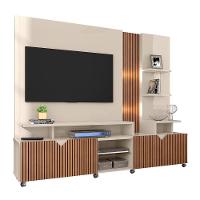 Home Para Tv Até 55 Led Ripado 3d 2,10m Off White Madeirado Off White Perolizado-tauari Ripado Off White Perolizado-tauari Ripado - 2