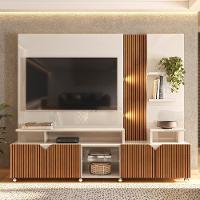 Home Para Tv Até 55 Led Ripado 3d 2,10m Off White Madeirado Off White Perolizado-tauari Ripado Off White Perolizado-tauari Ripado - 3