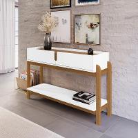 Aparador Lizz - 2 Gavetas Em Mdf-mdp Branco-cedro - Casa D - 1