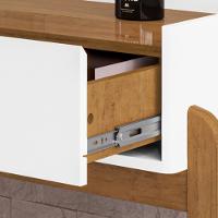 Aparador Lizz - 2 Gavetas Em Mdf-mdp Branco-cedro - Casa D - 3