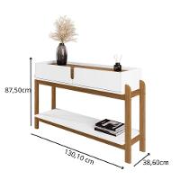 Aparador Lizz - 2 Gavetas Em Mdf-mdp Branco-cedro - Casa D - 6