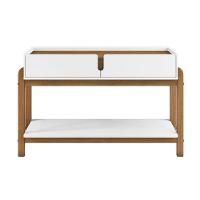 Aparador Lizz - 2 Gavetas Em Mdf-mdp Branco-cedro - Casa D - 9