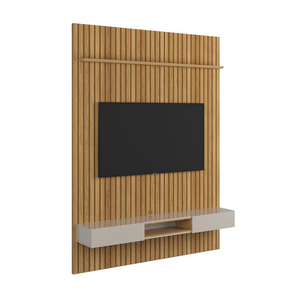 Painel Frisado Oslo - Mdf 1 Porta E 1 Gaveta Freijó-off White - Lukaliam Móveis - 2