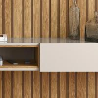 Painel Frisado Oslo - Mdf 1 Porta E 1 Gaveta Freijó-off White - Lukaliam Móveis