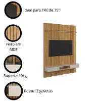 Painel Frisado Oslo - Mdf 1 Porta E 1 Gaveta Freijó-off White - Lukaliam Móveis - 5