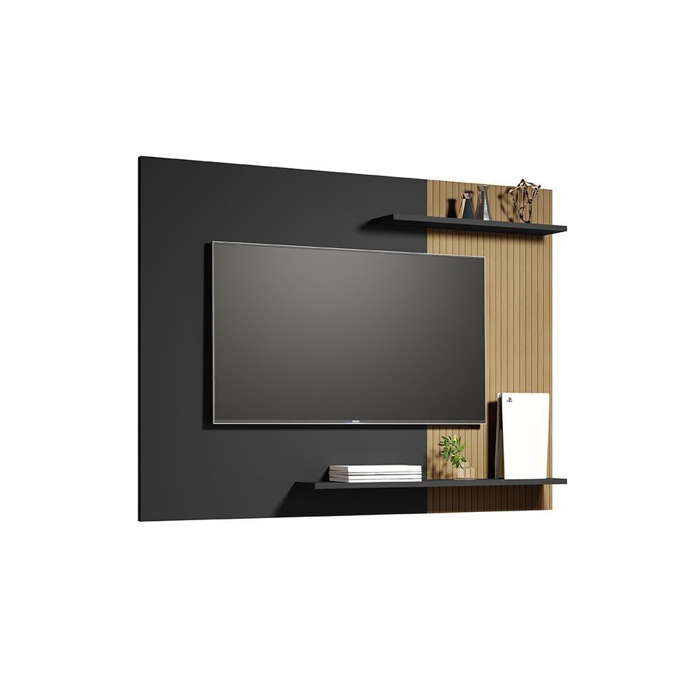 Painel Menfis - Tv Até 55'' Mdp 1 Porta E 1 Gaveta Preto-ripado - Sal Movelaria - 4