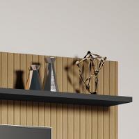 Painel Menfis - Tv Até 55'' Mdp 1 Porta E 1 Gaveta Preto-ripado - Sal Movelaria - 2