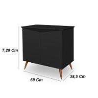 Aparador Buffet Encanto - 2 Portas Com Pés Retrô Em Mdp-mdf Preto - Maria Móveis - 2