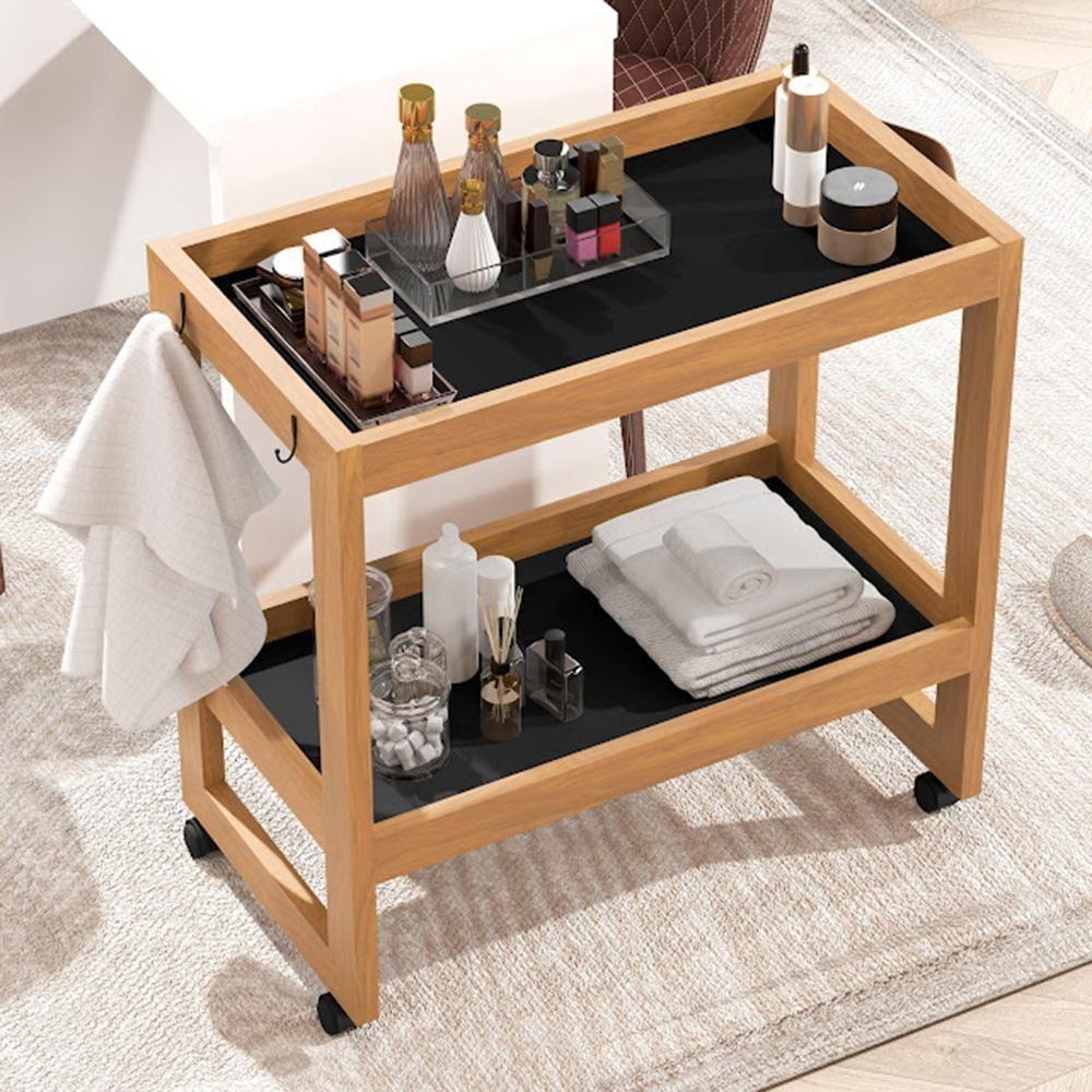 Carrinho Auxiliar Suporte Para Esmalte Com Rodinhas Preto - 3