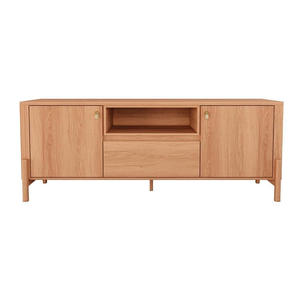 Rack Para Tv Até 70 Polegadas 1 Gaveta E 2 Portas Gliss 1,83m Lukaliam Móveis Jequitiba Jequitiba - 1