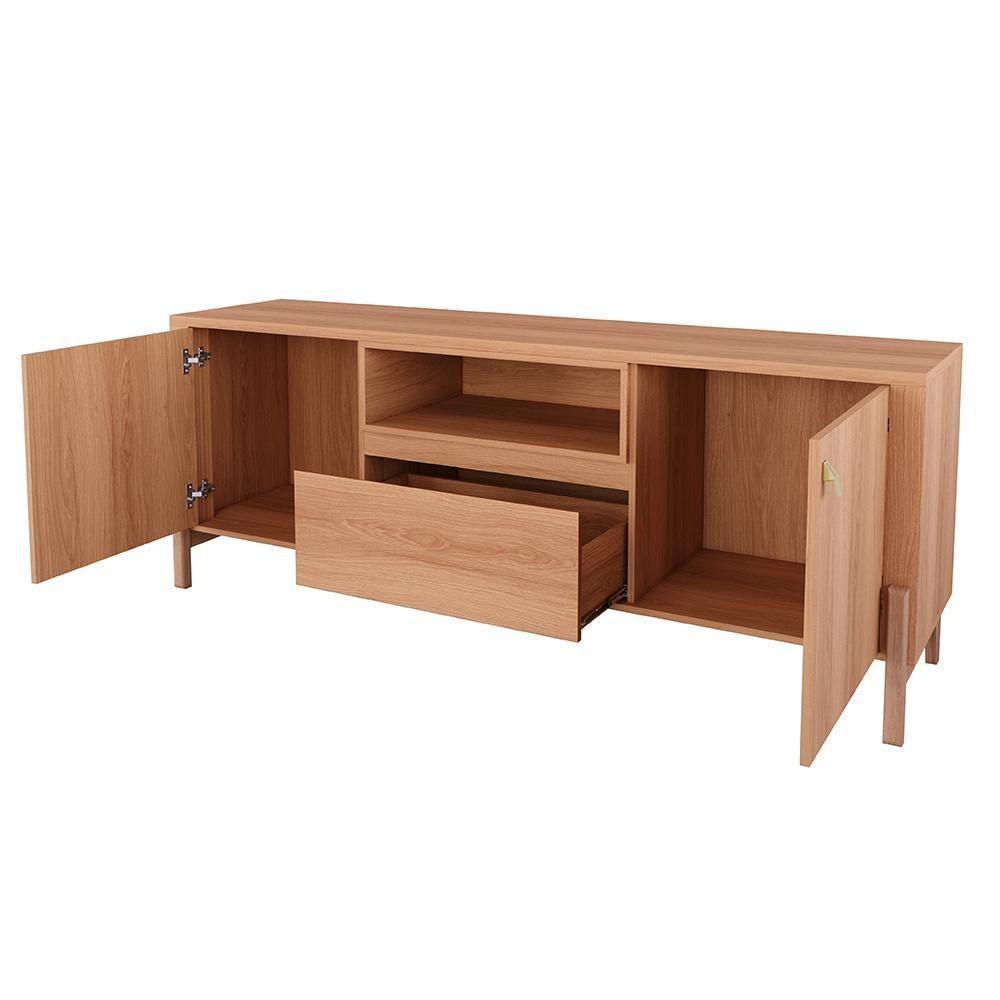 Rack Para Tv Até 70 Polegadas 1 Gaveta E 2 Portas Gliss 1,83m Lukaliam Móveis Jequitiba Jequitiba - 3