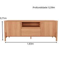 Rack Para Tv Até 70 Polegadas 1 Gaveta E 2 Portas Gliss 1,83m Lukaliam Móveis Jequitiba Jequitiba - 6