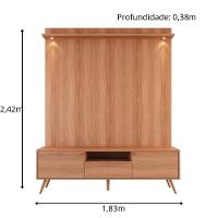 Rack Movelove 2 Portas E 1 Gaveta Com Painel Led Para Tv 70 Polegadas River 183cm Jequitiba Jequitiba - 2