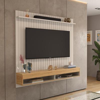 Painel Para Tv Detroit - 1 Prateleira E Nicho Suspenso Off White-freijó - Lukaliam Móveis