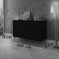 Buffet Aparador Encanto - 3 Portas Prateleira Interna Mdf Preto - Movelove Preto - 3