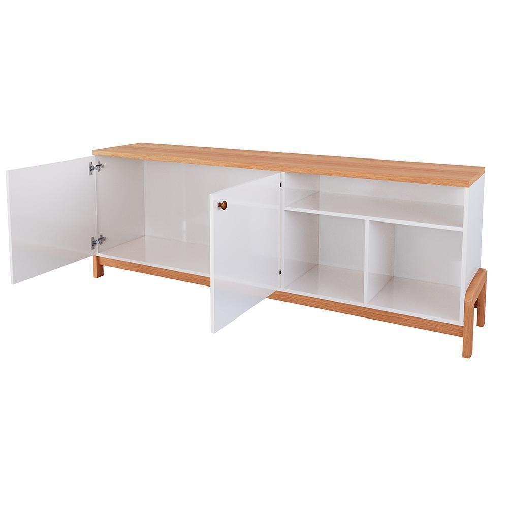 Rack Para Tv Até 70 Polegadas 2 Portas Sunny 1,83m Lukaliam Móveis Off White-jequitiba Off White-jequitiba - 2