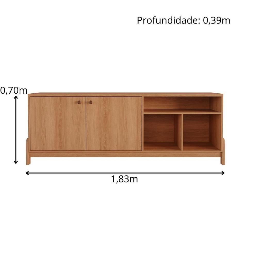 Rack Para Tv Até 70 Polegadas 2 Portas Sunny 1,83m Lukaliam Móveis Jequitiba Jequitiba - 5