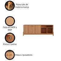 Rack Para Tv Até 70 Polegadas 2 Portas Sunny 1,83m Lukaliam Móveis Jequitiba Jequitiba