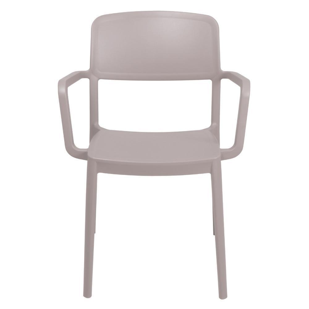 Cadeira Tramontina Marta Em Polipropileno Camurça Com Braços - 1