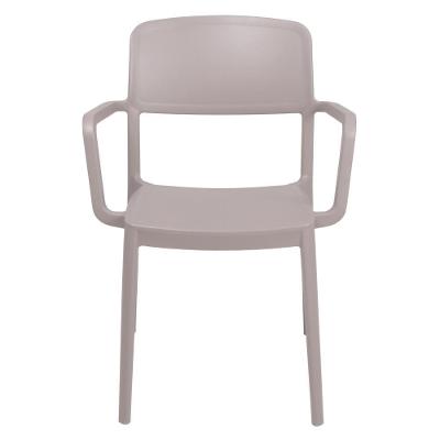 Cadeira Tramontina Marta Em Polipropileno Camurça Com Braços