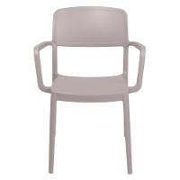 Cadeira Tramontina Marta Em Polipropileno Camurça Com Braços - 1