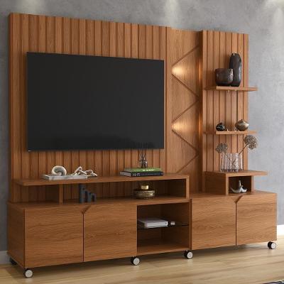 Home Para Tv Até 55 Led Ripado 3d 2,10m Jequitiba