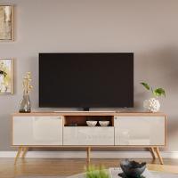 Rack Para Tv Até 70 Polegadas 2 Portas E 1 Gaveta Sevilla 183cm Jequitibá-off White Perolizado - 2