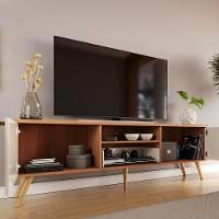 Rack Para Tv Até 70 Polegadas 2 Portas E 1 Gaveta Sevilla 183cm Jequitibá-off White Perolizado - 3