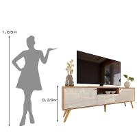 Rack Para Tv Até 70 Polegadas 2 Portas E 1 Gaveta Sevilla 183cm Jequitibá-off White Perolizado