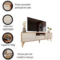 Rack Para Tv Até 70 Polegadas 2 Portas E 1 Gaveta Sevilla 183cm Jequitibá-off White Perolizado - 6