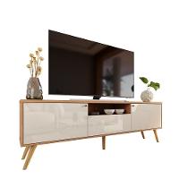 Rack Para Tv Até 70 Polegadas 2 Portas E 1 Gaveta Sevilla 183cm Jequitibá-off White Perolizado - 9