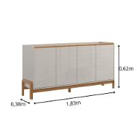 Rack + Elegance 1.8 Buffet Elegance Off White New Jequitiba - Lukaliam Móveis - 7