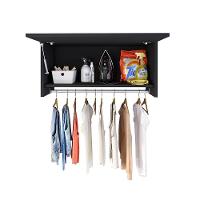 Armário Suspenso Delta - 1 Porta Com Cabideiro Em Mdp Preto - J3 Móveis Preto - 2