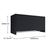 Armário Suspenso Delta - 1 Porta Com Cabideiro Em Mdp Preto - J3 Móveis Preto