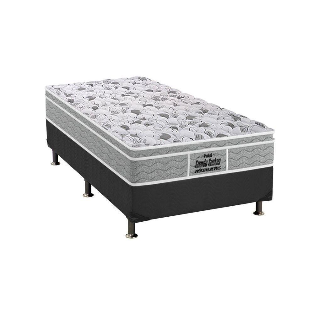 Cama Box Solteiro: Colchão Ortopédico Probel D45/Ep Próextreme Plus + Base Gray(88X188) - 1