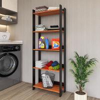 Armario Multiuso Com 5 Prateleiras Organizador Lavanderia Preto - Nature Preto - Nature - 1