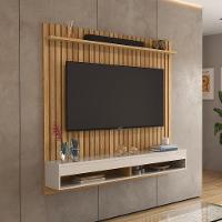 Painel Para Tv Detroit - 1 Prateleira E Nicho Suspenso Freijó-off White - Lukaliam Móveis - 1