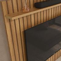 Painel Para Tv Detroit - 1 Prateleira E Nicho Suspenso Freijó-off White - Lukaliam Móveis - 2