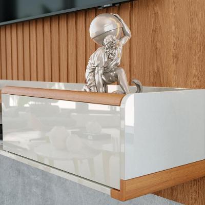 Painel Ripado Atlas - Mdf 1 Prateleira, Espaço Para Tv Até 70" Jequitiba-off White - Lukaliam Móveis