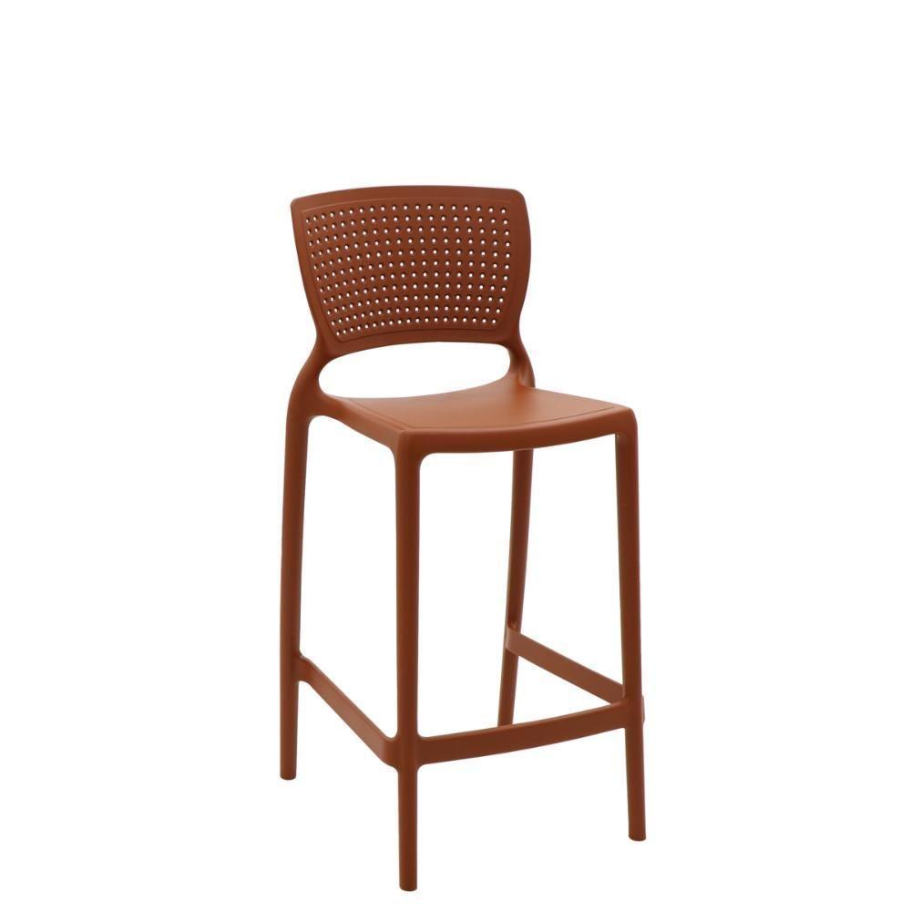 Cadeira Tramontina Safira Summa Alta Bar Em Polipropileno E Fibra De Vidro Terracota - 1